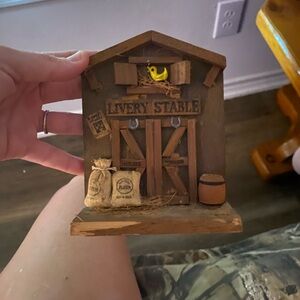 Vintage Livery Stable Wooden Wall Hanging Diorama
